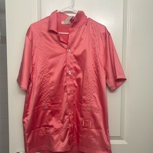 Adidas button down rose/pink shirt. FA Shoot shirt